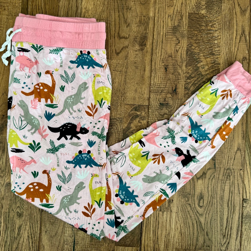 Little Sleepies Pink Jurassic Jungle Dinosaur Pajama Pants Bamboo Size Xs B